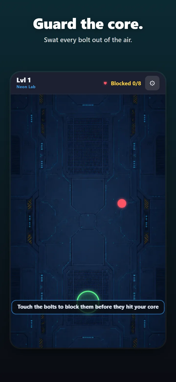 Goalie mode — block the incoming beams