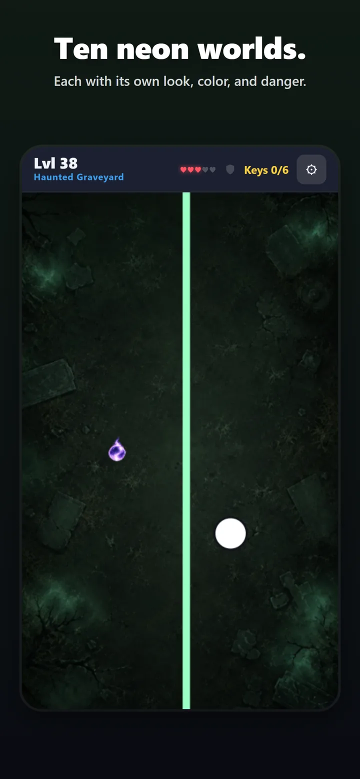Ten escalating neon worlds