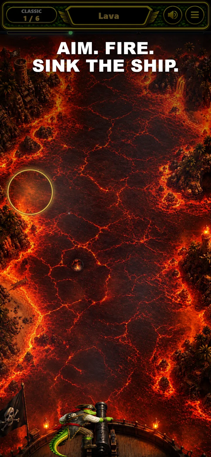 Sink the Ship in the Lava world