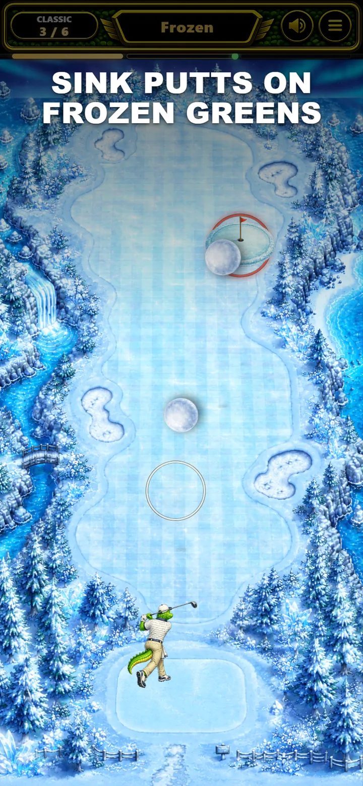 Golf Greens in the Frozen world